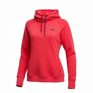 Under Armour Coral Pink Funnel Neck Pullover Sweatshirt Size L